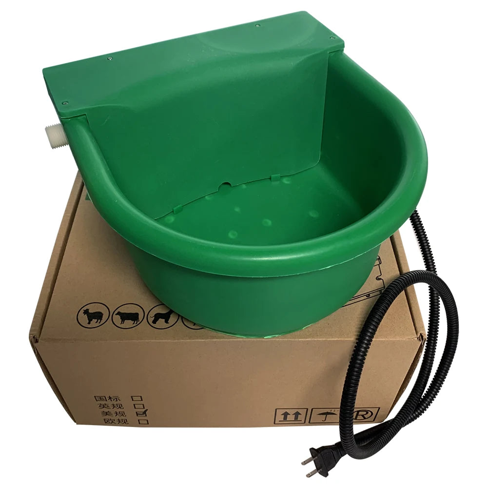 5L Automatic Heated Outdoor Thermal Water Trough 1.3 Gallon Pet Livestock Cattle Sheep Horse Drinker Dog Bowl
