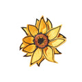Factory Customized Three-dimensional Yellow Sunflower Embroidered Logo Embroidered Badges Iron-On Patches in Felt Hats Bags