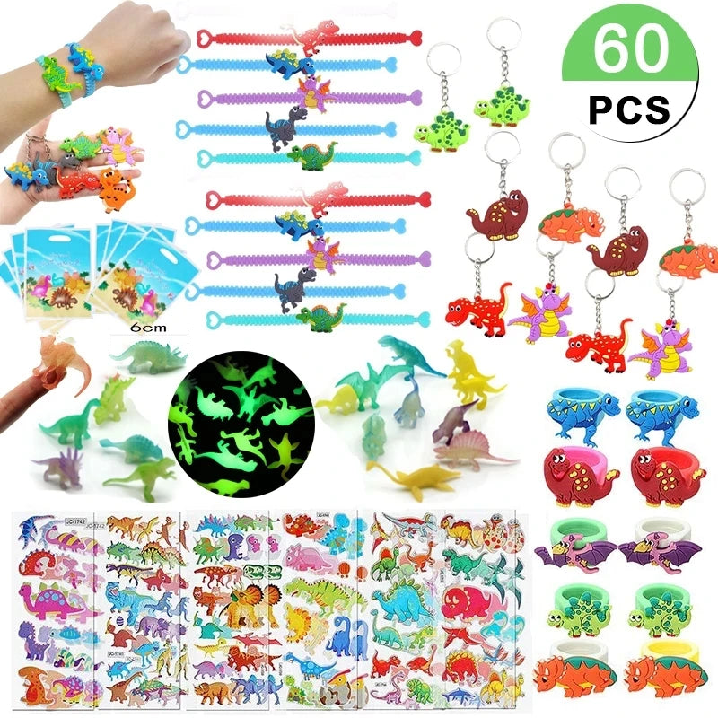 60pcs Glow in the Dark Mini Dinosaur Toys Kids Birthday Party Present for Back to School or Christmas Goodie Bag Fillers