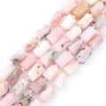 Natural Cylinder Pink Opal Semi Gemstone 8x11mm Faceted Loose Spacer Beads for Jewelry DIY Making Bracelet MegaBDM