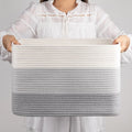 Handmade Laundry Hampers Large Folding Cotton Rope Storage Basket With Handles