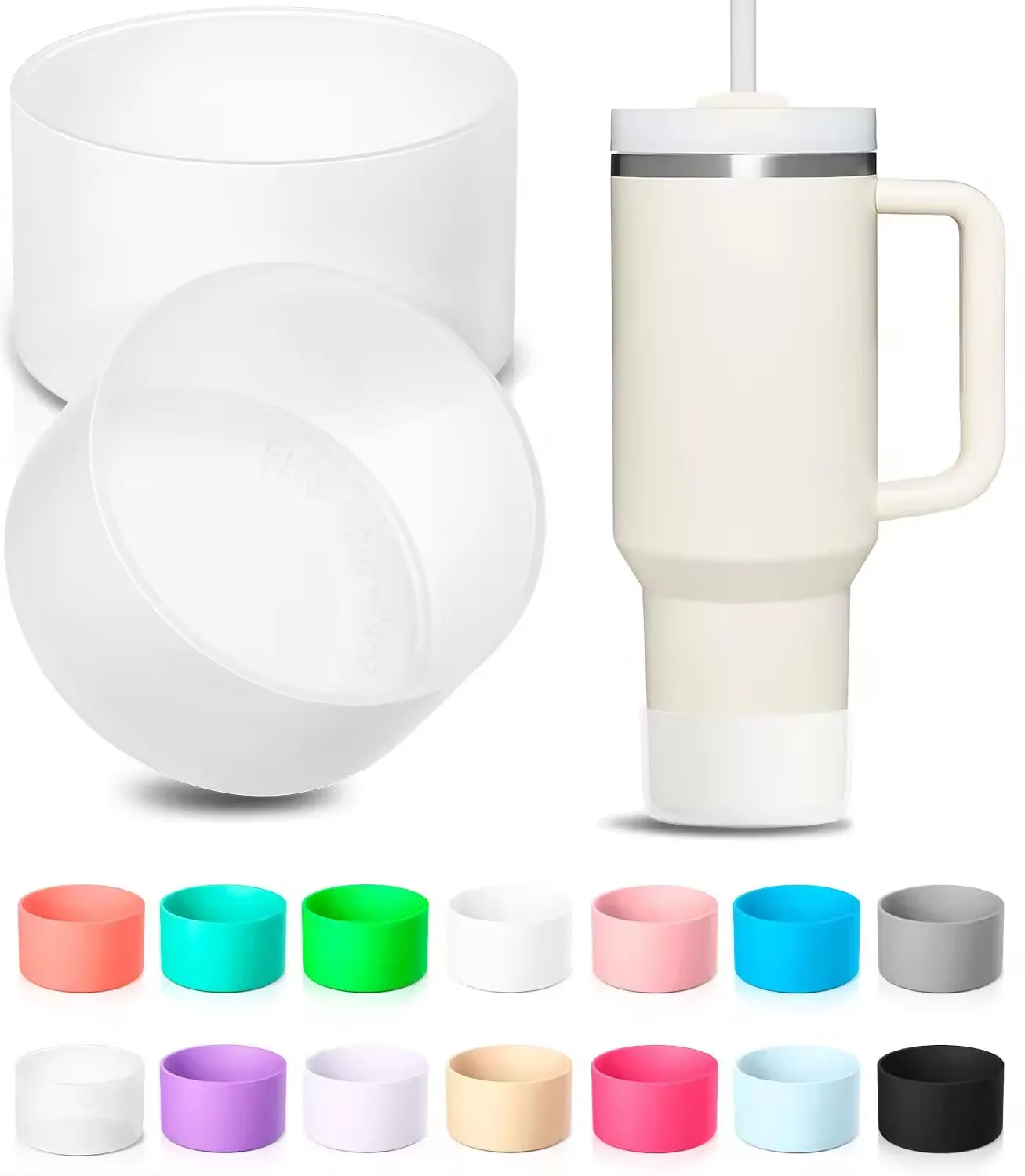Silicone Sleeve for Stanley Cup 20oz 30oz 40oz Heat Insulated Non Slip Bumper Protector BPA Free Dishwasher Safe