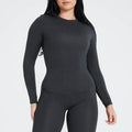 New Arrival Black Tight Sustainable Long Sleeve T Shirt Sports Top for Women