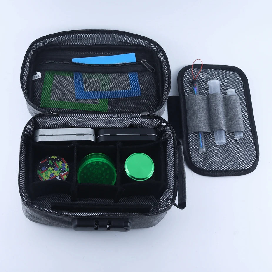 22*15*11cm Travel Outdoor Portable Nylon Cosmetic Smoke Kit Gift Storage Combination Zip Lock Bags