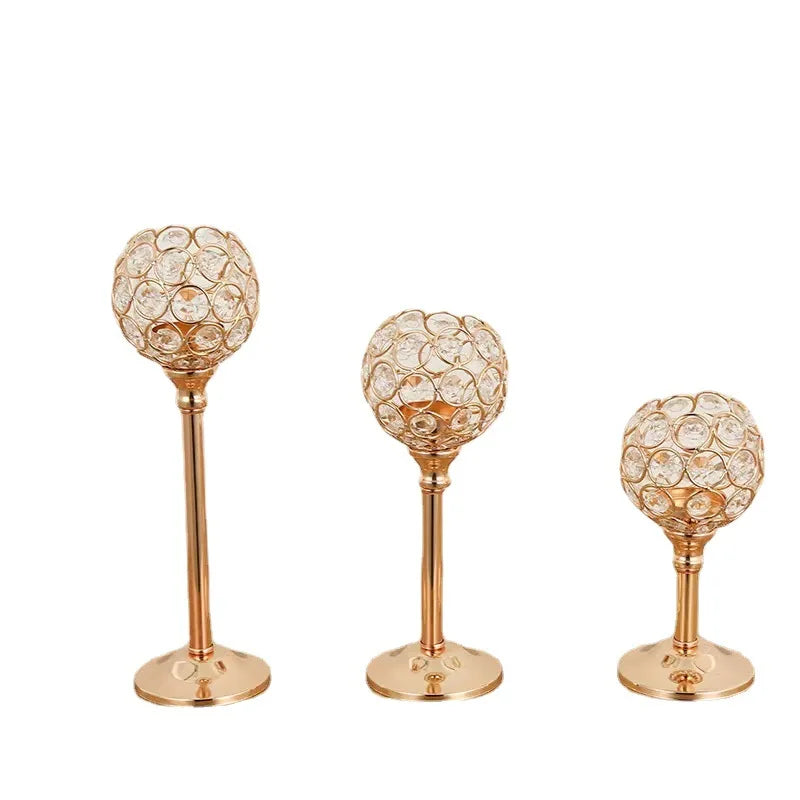 Hot 3Pcs Crystal Candle Holder 3 Sizes Tea Light Candlestick Holders for Wedding Table Centerpiece Table Decor