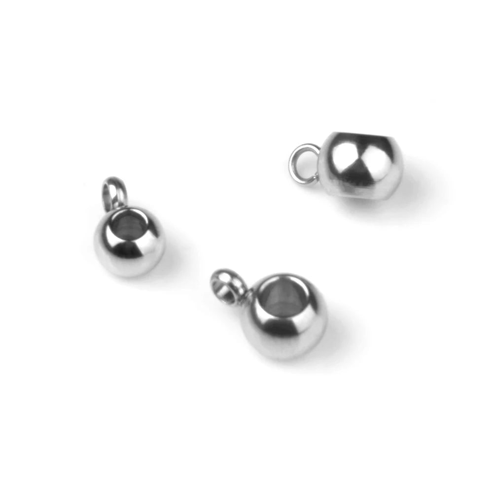 Stainless Steel Spacer Beads Big Hole Charms Pendant Pinch Clips Bails Bracelet Connector for DIY Jewelry