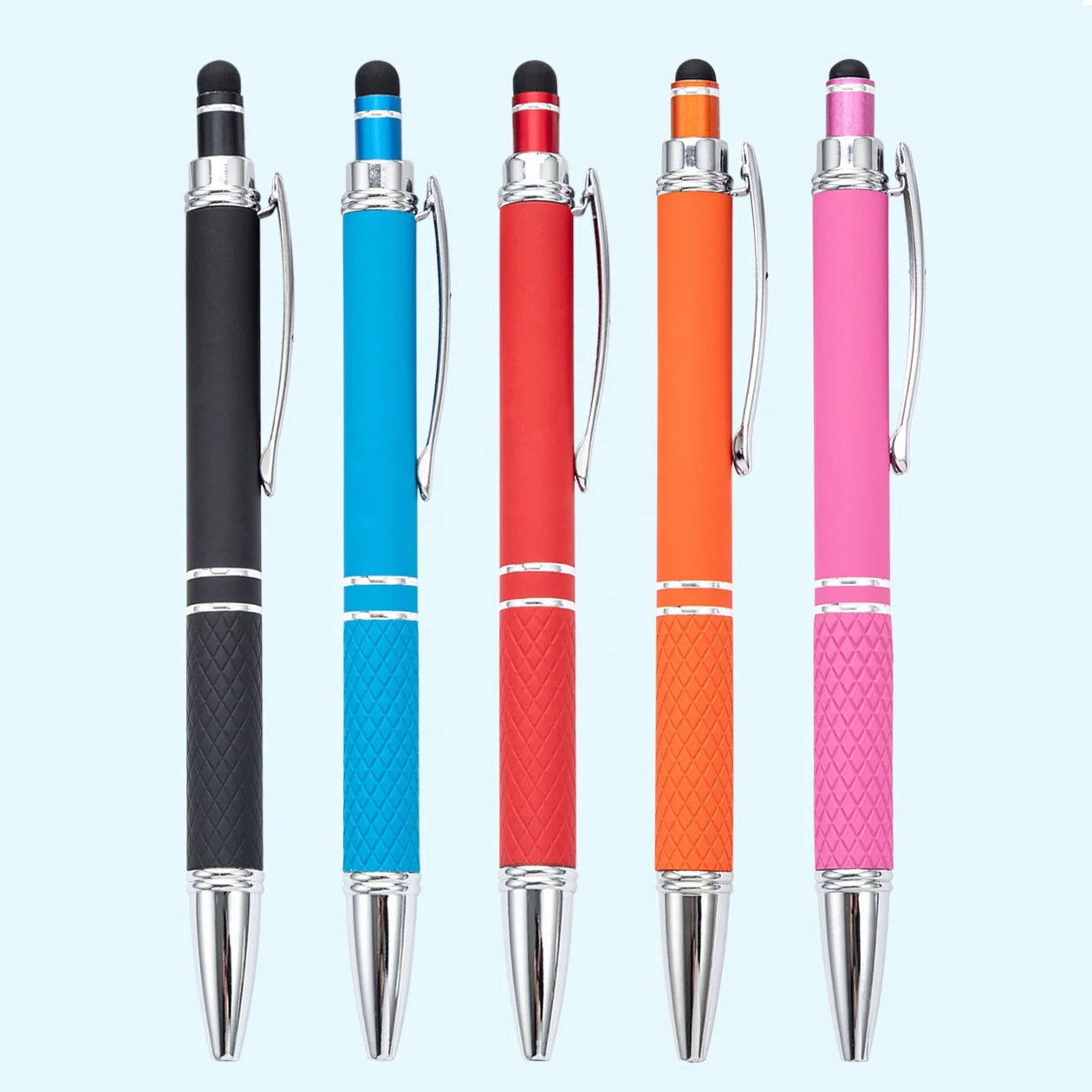 Promotional Advertising Ballpoint Pen 2 in 1 Luxury Metal Click Ball Pen Soft Touch Screen Stylus Business Metal Pen with Logo