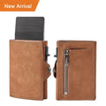 Men's Unisex Pop-up Wallet Smart Minimalist Slim Leather Credit Card Holder with RFID Short Length Open Closure Type