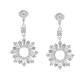 Big Stud Women Silver Sunflower 18k Gold Plated 925 Silver Cheap Fashion Zircon Earrings for Women