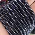 Hematite Beads 3x8mm Faceted Heishi Beads Natural Black Hematite Bracelet Beads for Jewelry Making