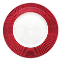 Wholesale Eco-Friendly Spiral Straw Hat Shaped Gold Red Enamel Restaurant Dinner Underplate Glass Chargers Plates