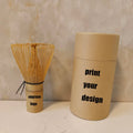 Eco Friendly Custom Logo Hand Mixer Bamboo Matcha Whisk 100 Prong  White Bamboo Coffee Tea Chasen Matcha Whisk Custom Paper Tube