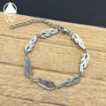 VAF 17+5CM Flame Pattern Link Bracelet Stainless Steel Gliederarmband Mit Flammenmuster Pulsera Con Motivo De Llamas