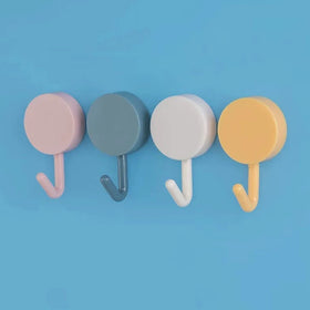 Creative Nordic Plastic Adhesive Wall Hooks Kitchen Bathroom Sticky Damage Free Hanging Hooks for Towel Key