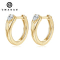 Lab Grown Diamond Earrings 3x4mm 0.30CT Moissanite 925 Sterling Silver Three Claw Pear Cut Hoop Earrings for Ladies