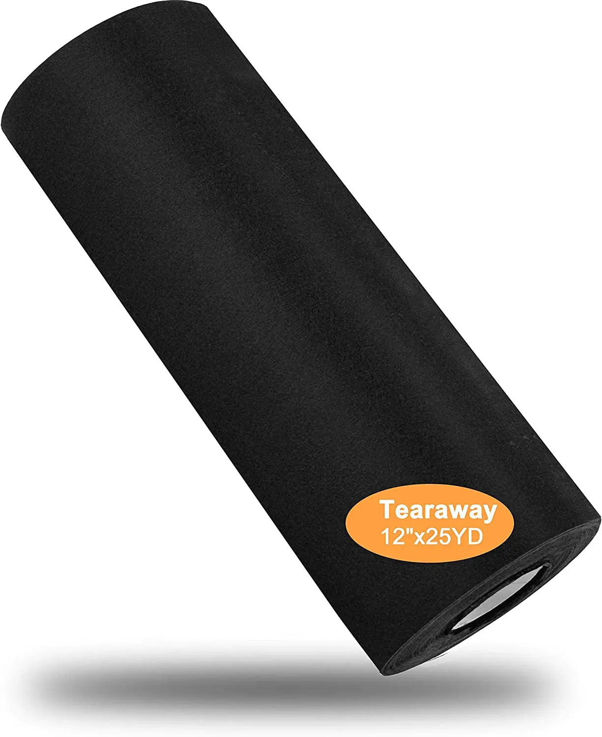 Black Breathable Tear Away Machine Embroidery Stabilizer Backing 12\" X 25 Yd Roll Medium Weight 1.8 oz 2 Options-Tear Away Cut