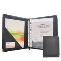 Modernqiu A4 File Folder With Zipper PU Leather 3 Binder Card Holder Document Portfolio-Modern Filing Products
