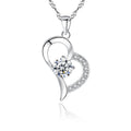 Exquisite Diamond Necklace 925 Sterling Silver Zirconia Love Heart Pendant Clavicle Chain for Valentine's Day Gift