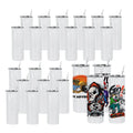 25pcs/ctn US Warehouse RTS 20oz Sublimation Straight Tumbler Insulated Double Wall Stainless Steel Cup With Plastic Straw
