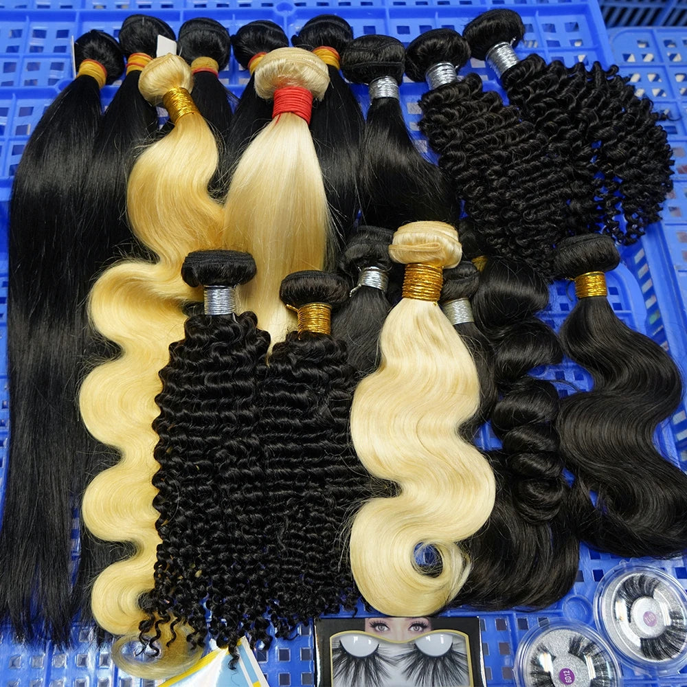 Raw Virgin Cuticle Aligned Hair 12 A Super Double Drawn Bone Straight HairHuman Hair Extensions Grade 10a Bundles