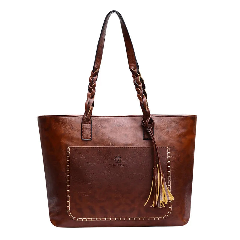 Wholesale 2026 New Female Tassel Bag Ladies Hand Bags Vintage Leather Women's Tote Bags