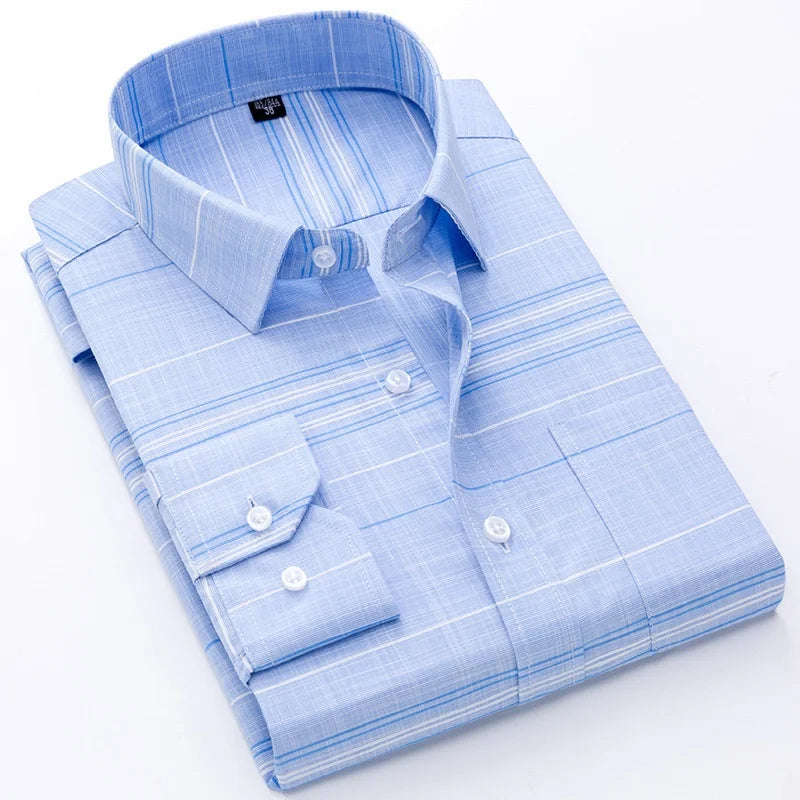 Wholesale Men's Button-up Oxford Cotton Shirt Latest Design Long Sleeve Formal Dress for Summer Autumn Anti-Wrinkle XL Size