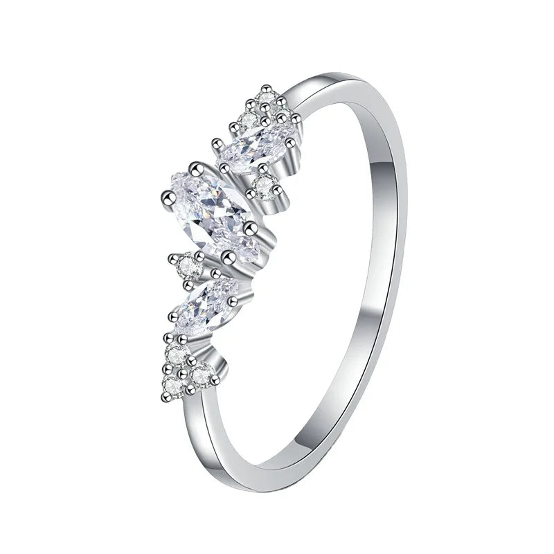 Factory Wholesale 0.58 Carat Engagement Ring for Women D Color VVS White Moissanite 925 Silver Sterling Beautiful Wedding Band