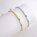 FUAMAY Beads Bracelet for Women 925 Silver Engraving Available Bar Jewelry Bracelet Blank Engravable Bar ID Name Plate Bracelet