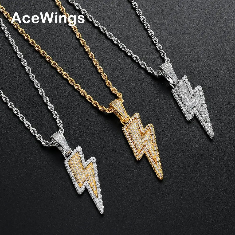 CN204  Brass Setting CZ Pendant Iced Out Cubic Zircon Necklace Hip Hop Gift Jewelry Bling Bling