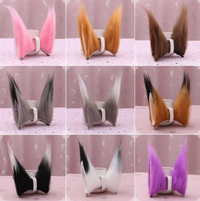 Wholesale Plush Animal Ear Hair Clip Long Fox Ear Cosplay Hair Clips Jewelry Accessories Cosplay Hair Pins