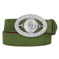 Personalized Customization Horse Hair Green Alloy Plate Buckle Top Grain Luxury Genuine Leather Designer Belts