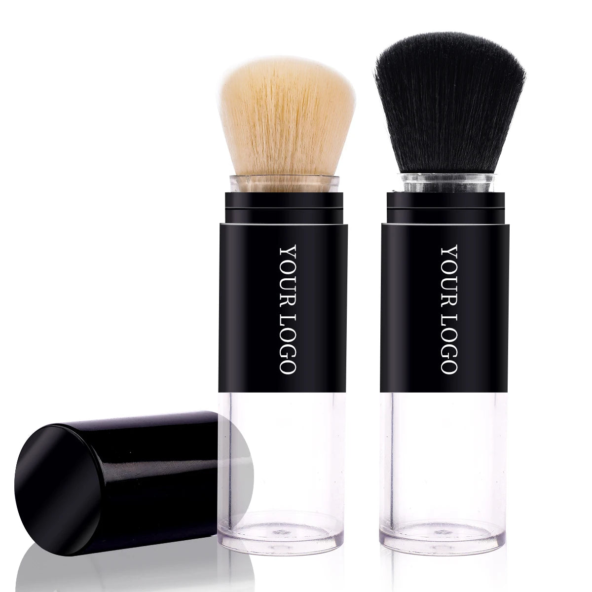 New Luxury Large Capacity Refillable Powder Makeup Brush Loose Powder Brush Synthetic Vegan Hair Portable Kabuki Brush