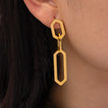 Non Tarnish 18K Gold Plated Link Chain Earring Stainless Steel Statement Trendy Jewelry Earring for Women