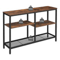 3 Tier Living Room Entry Metal Wooden Hallway Console Table