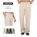 High Quality Lightweight Mid Wide Leg Pants Wholesale Fashion Trackpants Sweatpants Custom Plain Woolen Nude Sweat Jogger Men