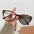 Newest Tortoise Shell Transparent Clear Lens Cut Photochromic PC Lenses Glasses Cat Eye Anti Blue Light Computer Eyeglasses