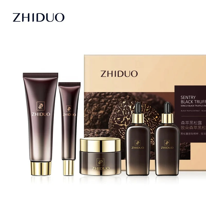 ZHIDUO Private Label Skin Care Skin Whitening Sencui Black Truffle Five Piece Set