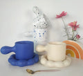 Hot New Products Nordic Cloud Ceramic Cup Saucer Mug Fat Saucer Coffee Cup Splashed Ink Color Hammer Ceramic Cup