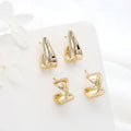 Fashion and Minimalist Design 14K Gold Plated Irregular Shaped Earring With Smooth Surface for Women's Jewelry Studs Earrings