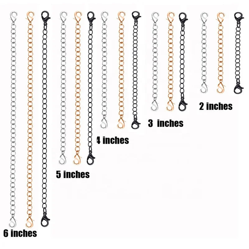 Jewelry Findings Tail Chains Wholesale Custom Diy Findings Stainless Steel Jewelry Extender Chain with Clasps