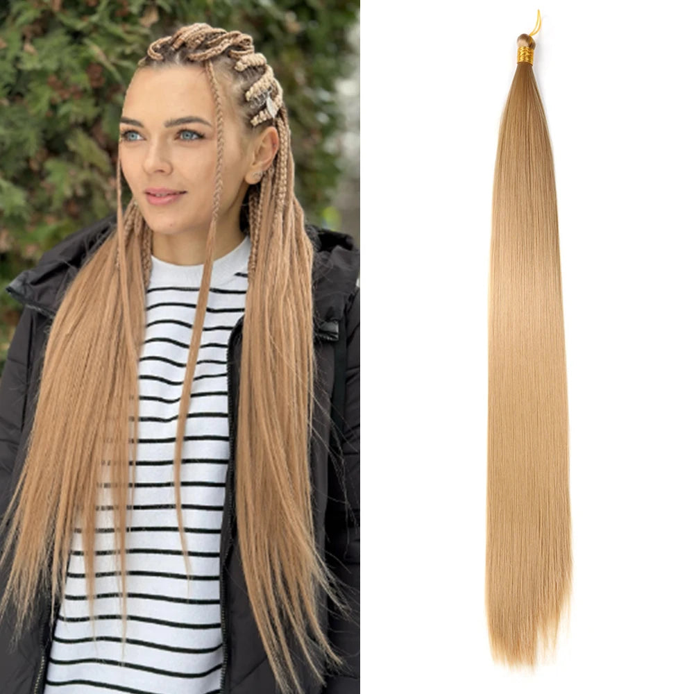Factory Hot Selling 22 Inch 150g Ombre Crochet Braid Hair Extensions Bone Straight Synthetic Braiding Hair for Braids