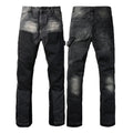 High Quality Black Baggy Cargo Pants for Men Flare Style Relaxed Cotton Denim Trousers Hip Hop Y2K Inspired
