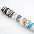 DHJ00194 Fashion Multi Layer Leather Bracelet With Tassels Women Magnetic Buckle Bracelet