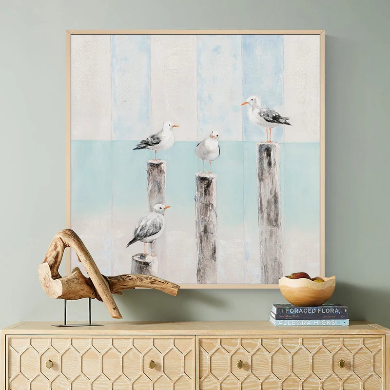 Modern Living Room Decor Animal Painting and Wall Art Hand Painted Oil Painting Bird on Canvas