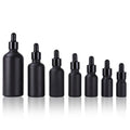 Wholesale 15ml 30ml 60ml 120ml Custom Matte Black Glossy Bottle Glass with Dropper for Skin Care Essential Oil Packaging