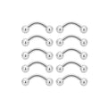 ASTM F136 G23 Titanium Banana Eyebrow Stud with Ball Body Piercing Jewelry