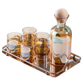 Nordic Style Bedroom Bedside 1200ml Borosilicate Glass Water Carafe & Pitcher Set With Ball Lid