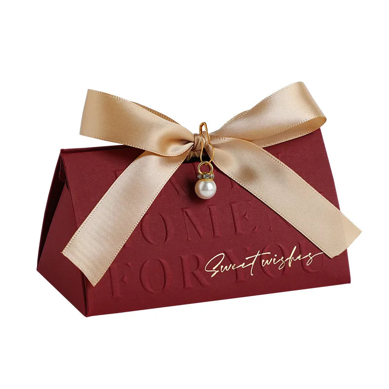 European Style Paper Material Cheap Wholesale Cone Shape Red Romantic Wedding Party Favors Chocolate Candy Boxes