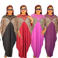 African Hot Selling Shining Diamond Print Tiger Floral Batwing Long Maxi Dress for Women K0270