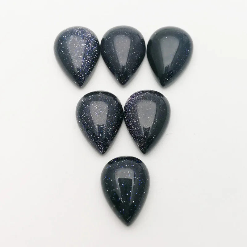 Huiying Natural Stone Loose 10*14Mm Waterdrop Blue Sand Stone Cabochons Crafts